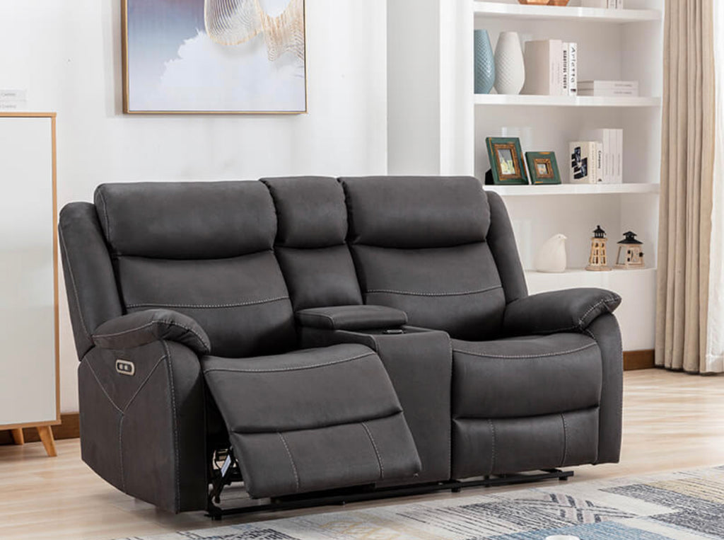 2 seater electric recliner with deals console