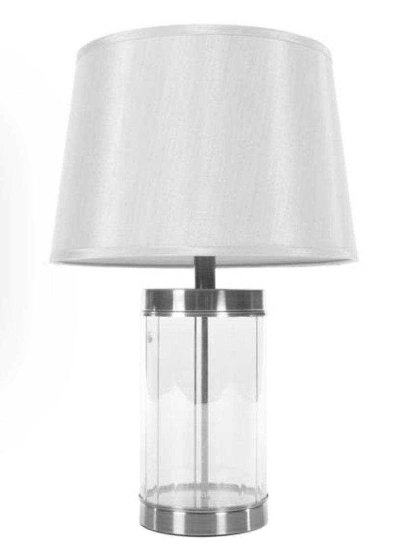 Carlee table lamp satin silver 66cm
