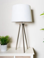 Ellie Tripod Table Lamp Satin Silver 74cm