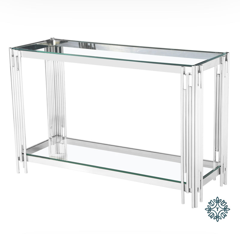Morgan console table polished chrome