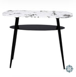 Sofia console with shelf marbled glass