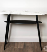 Sofia console with shelf marbled glass