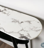 Sofia console with shelf marbled glass