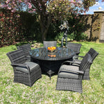 Dark Rattan Dining Set (7 piece)