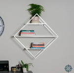 Geometric wall shelf diamond silver