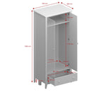 Heuston Pine 2 Door Wardrobe