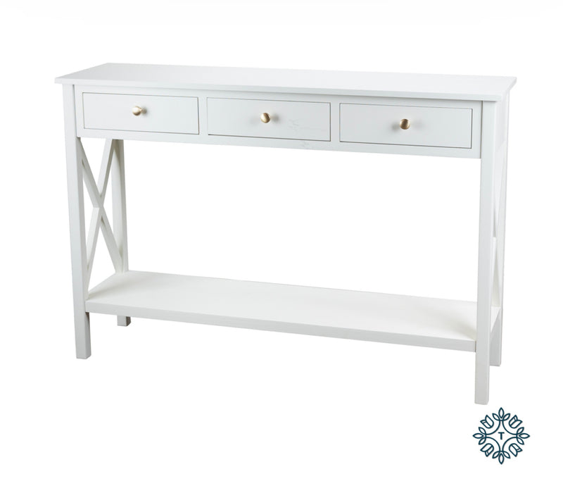 Rivera 3 drawer console table