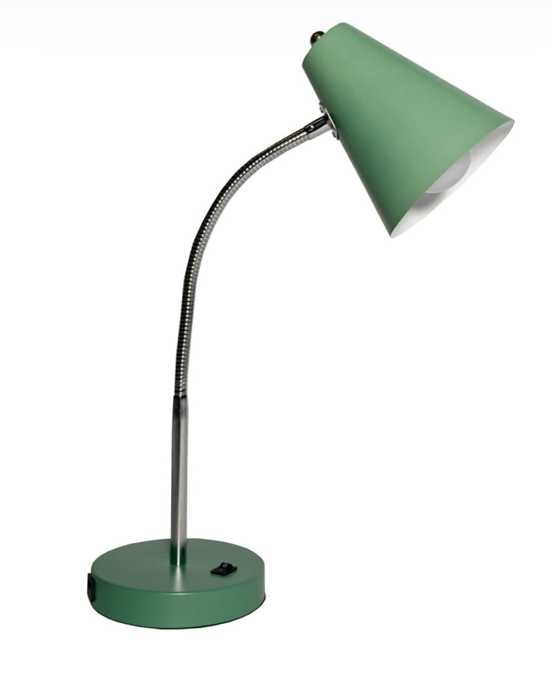 Desk lamp with usb charger sage green