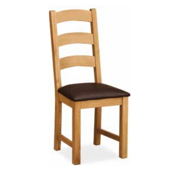 West Clare Ladder Chair with Brown PU