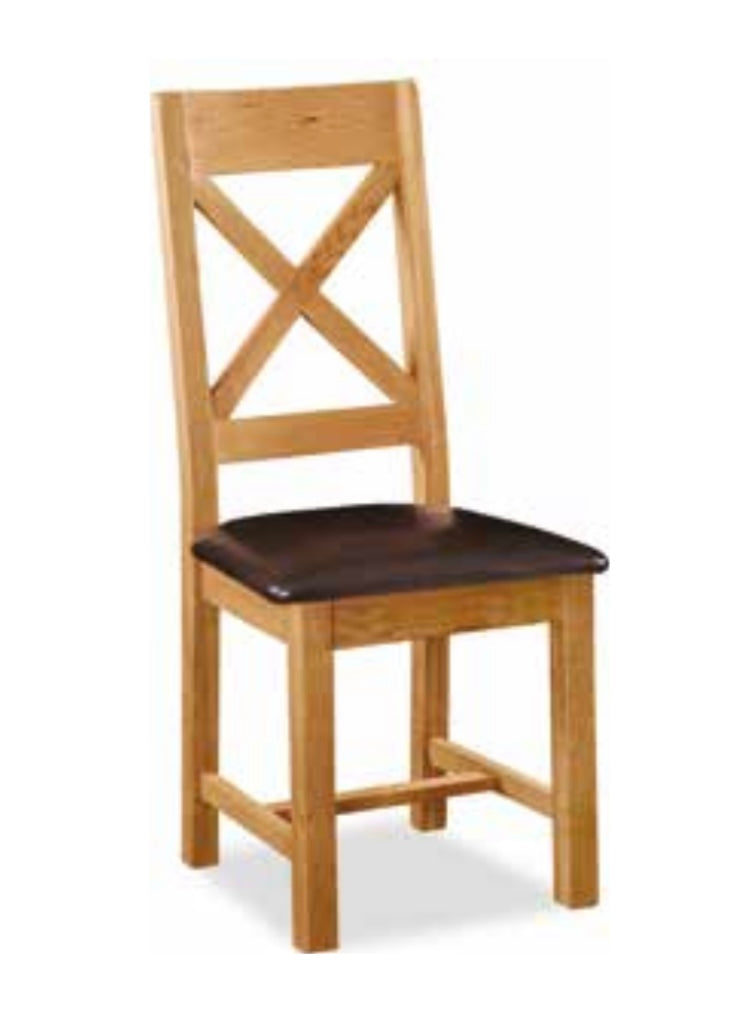 West Clare Cross Back Chair With PU Seat