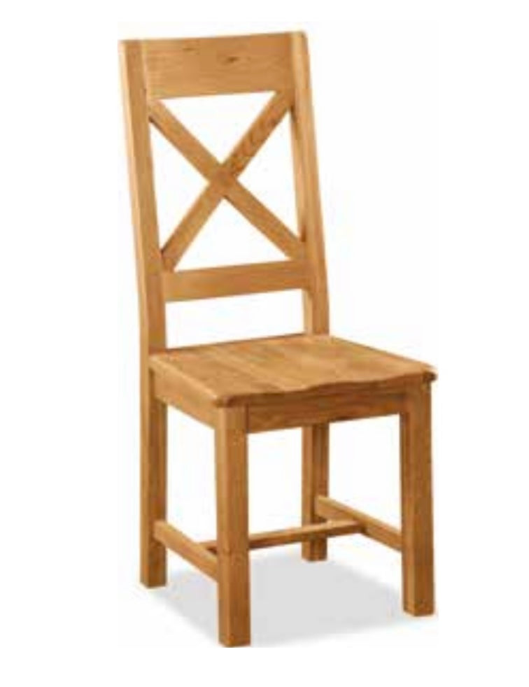 West Clare Cross Back Chair With Wooden Seat