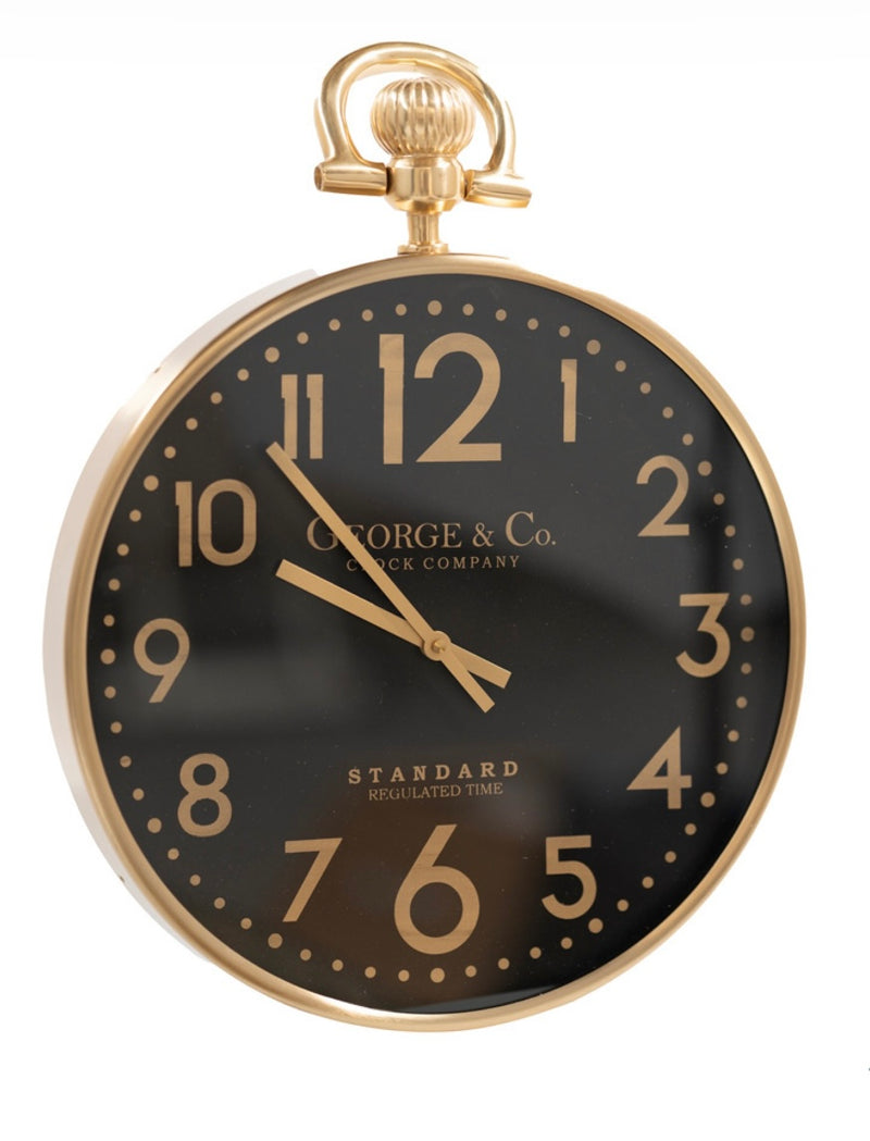 George And Co Wall Clock Antique Brass 53cm