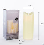 Flicker led candle set w/5hr timer ivory 20cm and 15cm