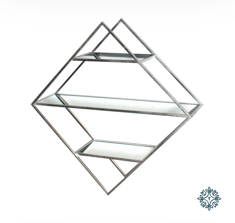 Geometric wall shelf diamond silver