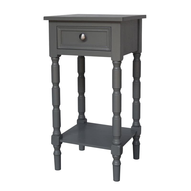 Lincoln 1 Drw Side Table Carbon Grey