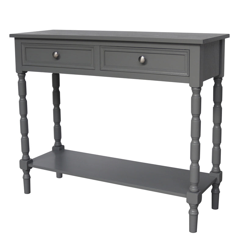 Lincoln 2 Drw Console Table Carbon Grey