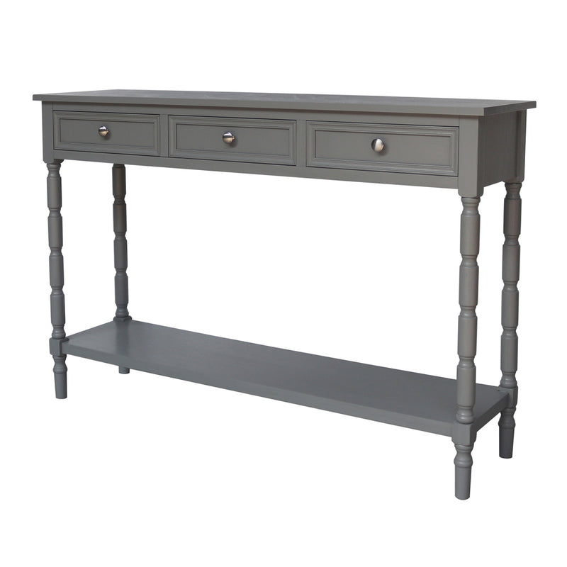 Lincoln 3 Drw Console Table Carbon Grey