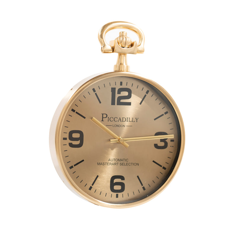 Picadilly Wall Clock Antique Brass 34cm