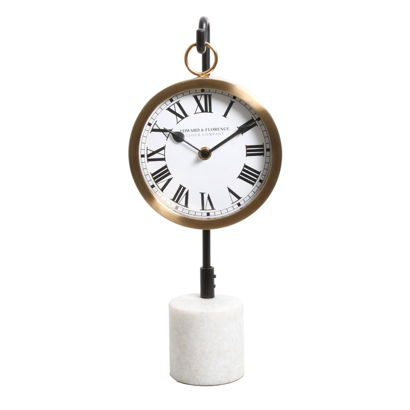 Edward &amp; Florence Hanging Clock With Marble Base 39cm