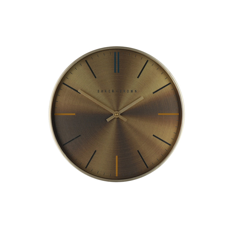 Baker And Brown Metallic Clock Gold 30cm