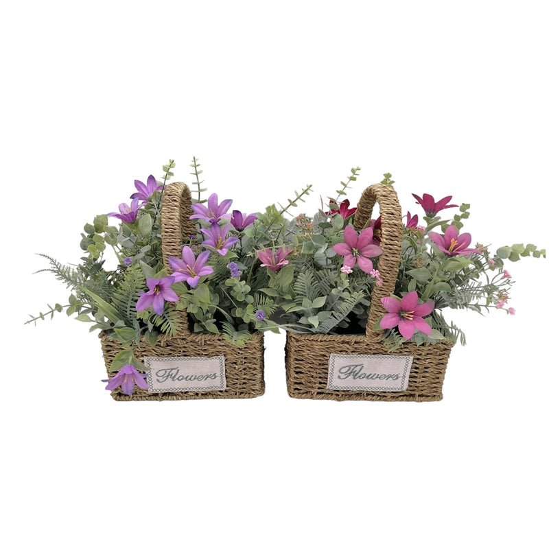 Wildflower Basket Lavender/rose Red