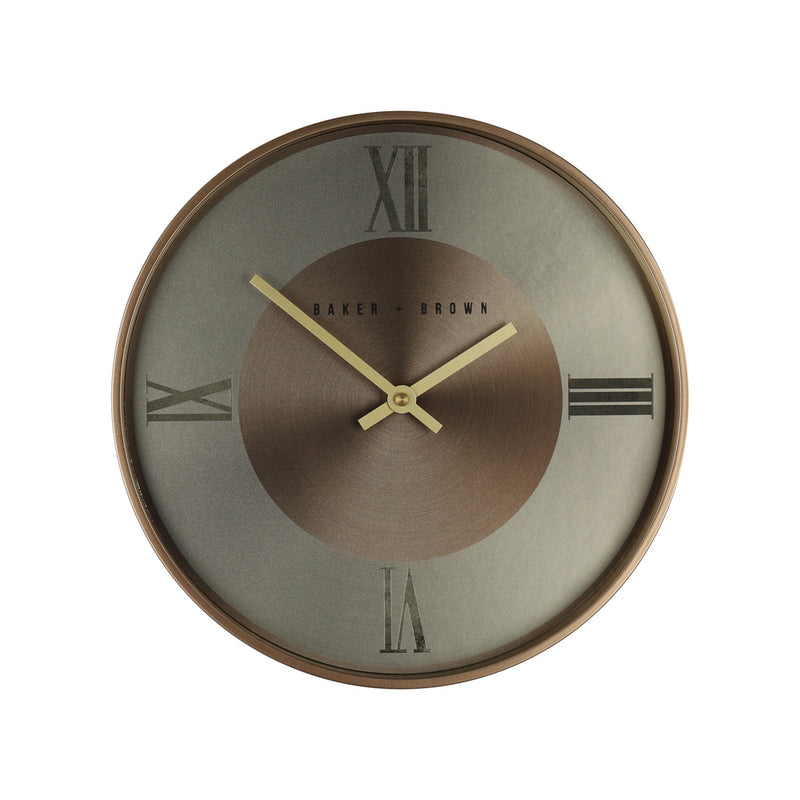 Baker And Brown Bronze Clock 30cm