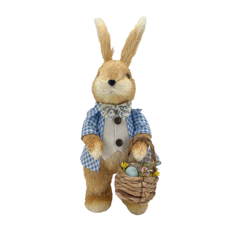 Easter Bunny With Basket Blue 33cm
