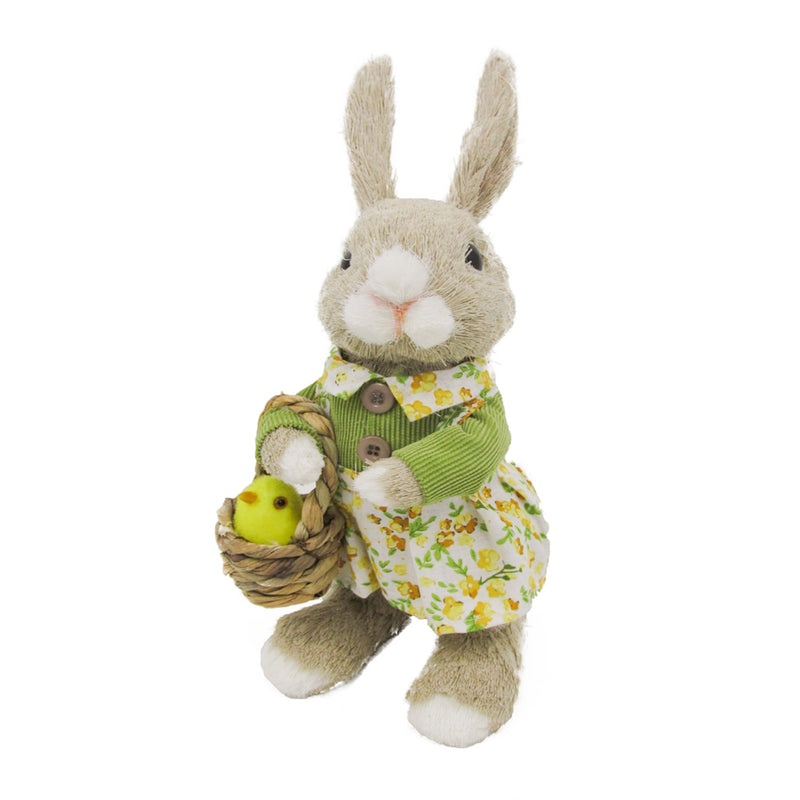 Easter Bunny With Basket Floral 33cm