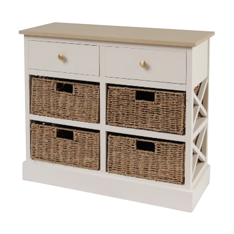 Reno Natural/white 2 Drw 4 Basket Unit