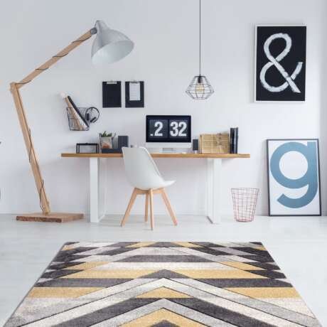 Asher Rug Grey-Mustard