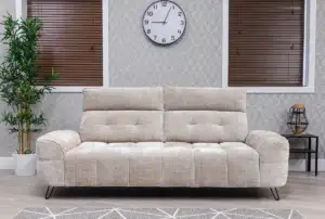 Lush Electric Sofabed – Bone & Light Grey with Reclining Mechanism