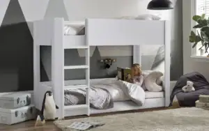 Solomon Bunk Bed - All White | Stylish Glow-in-the-Dark Bunk Bed for Kids