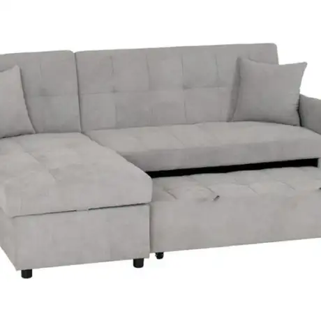 Chelsea Grey Corner Sofa Bed – Fabric with Storage and Scatter Cushions
