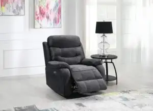 Carrie Grey Velvet Reclining Armchairs W/Power Option