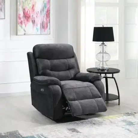 Carrie Grey Velvet Reclining Armchairs W/Power Option