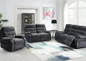Carrie Grey Velvet 3RR+2RR+RR Sofas W/Power Option