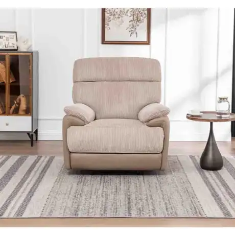 Arlington Cord Fabric Powered Reclining Armchair | Ultra-Comfort Dual-Texture Design