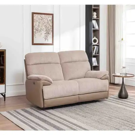 Arlington Cord Fabric Powered Reclining 2PP Sofa | Ultra-Comfort Dual-Texture Design