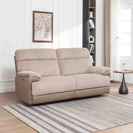 Arlington Cord Fabric Powered Reclining 2.5PP Sofa | Ultra-Comfort Dual-Texture Design