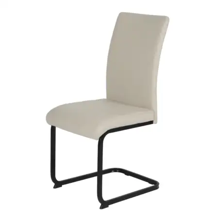 Liana Taupe PU Dining Chair - Black Legs