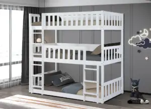 Melvin Triple Tier Bunk - Space-Saving Bunk Bed for Kids or Guests