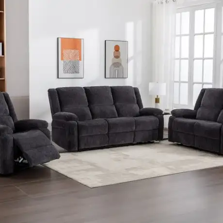 Perth Charcoal 3RR+2RR+R Sofas