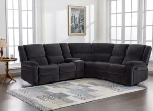 Perth Charcoal Corner Sofa W/Console
