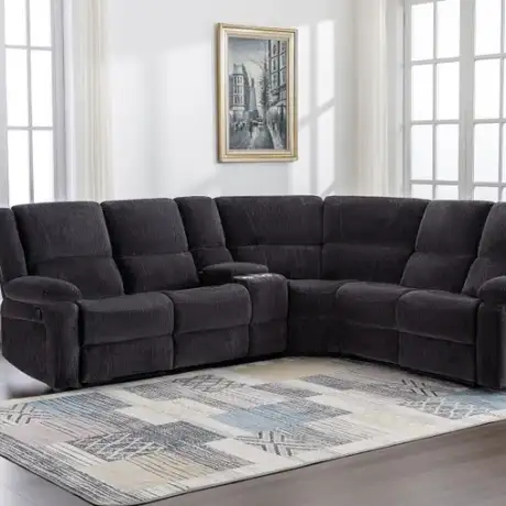 Perth Charcoal Corner Sofa W/Console