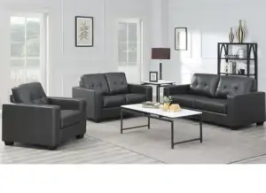 Rose Black Three Seat Sofa