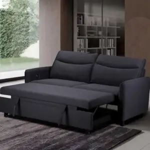 Sheila Grey Fabric Sofa Beds – Modern Compact Pull-Out Sleeper Couch