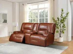 Miami 2 Seater – Dark Brown Leather with USB Port and Cup Holder