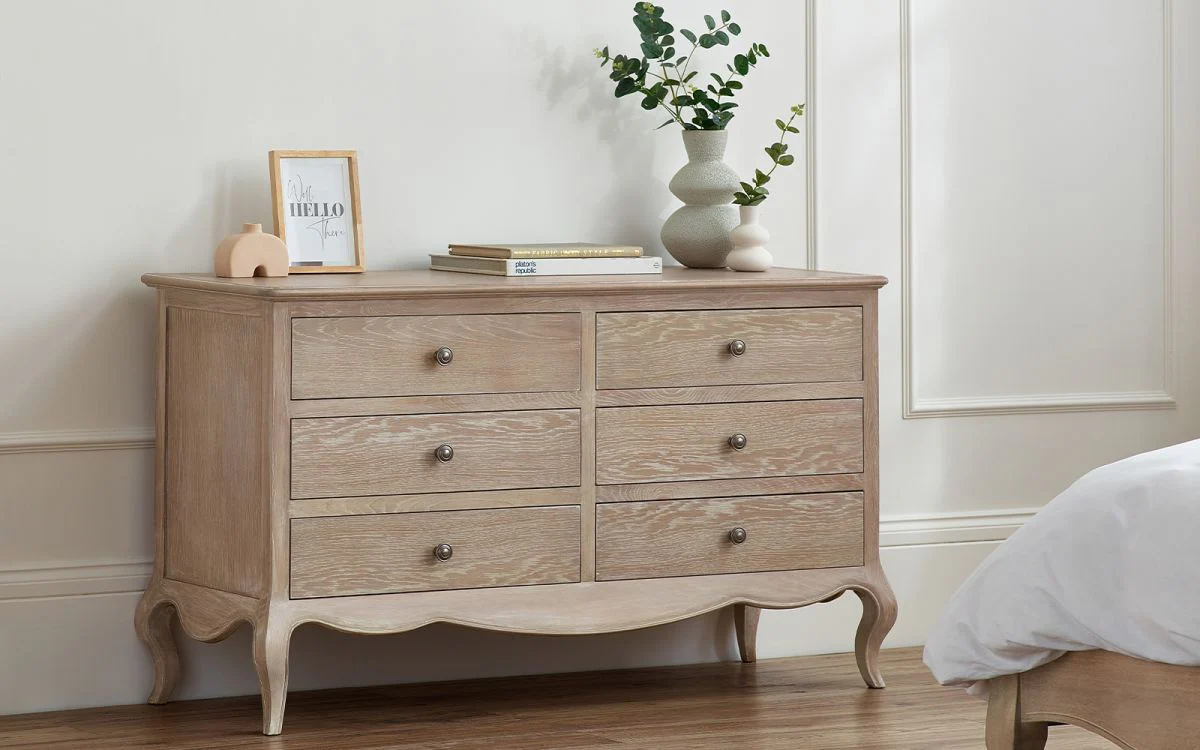 Camille 6 Drawer Wide Chest - Limed Oak