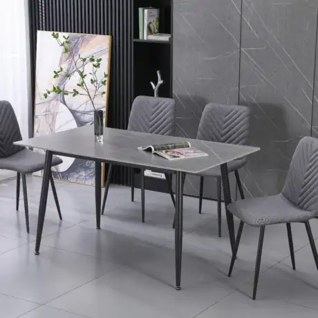 Essen Dining 1.4 Table and 4 Grey Chairs