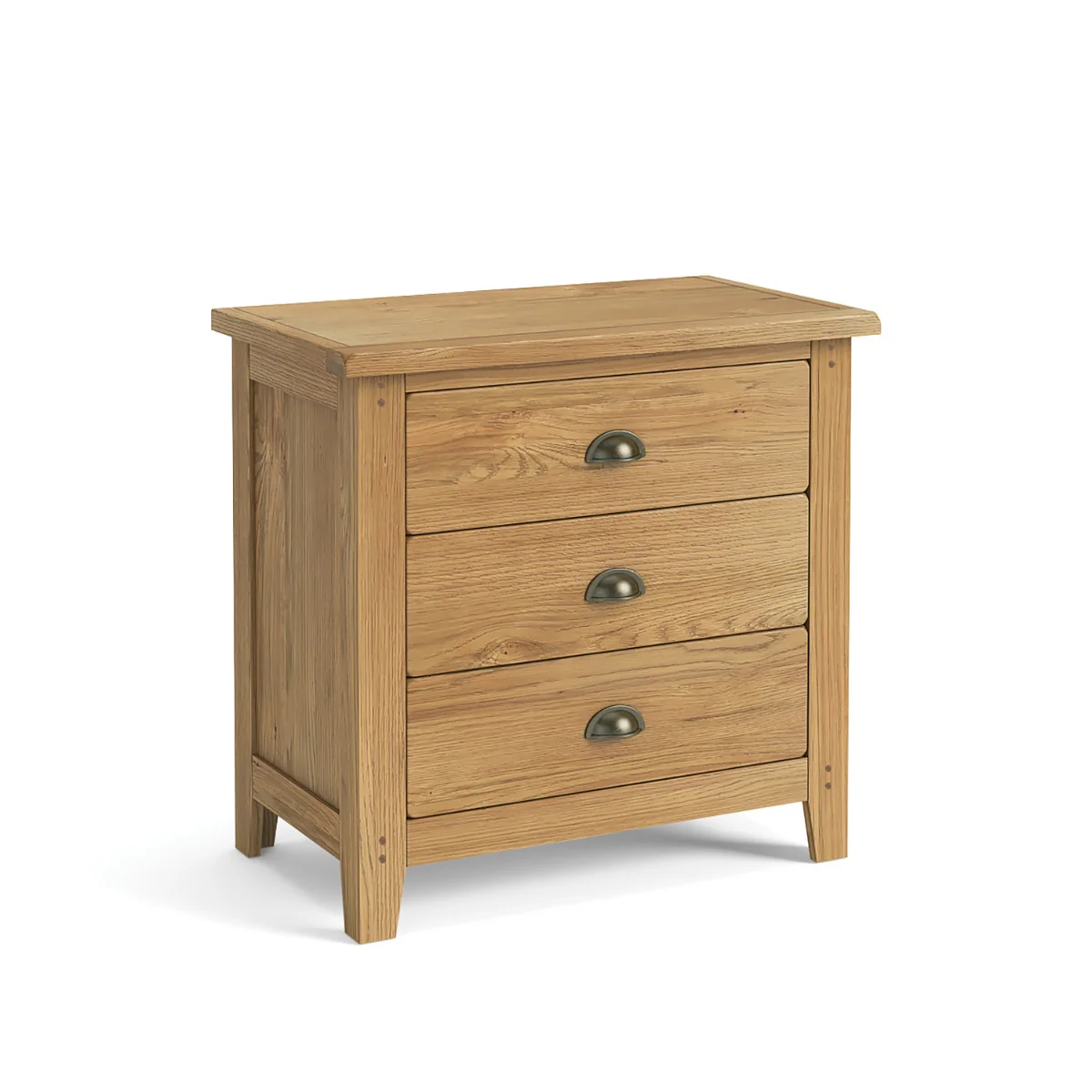 Burford 3 Drawer Chest – Warm Waxed Oak Finish 800mm